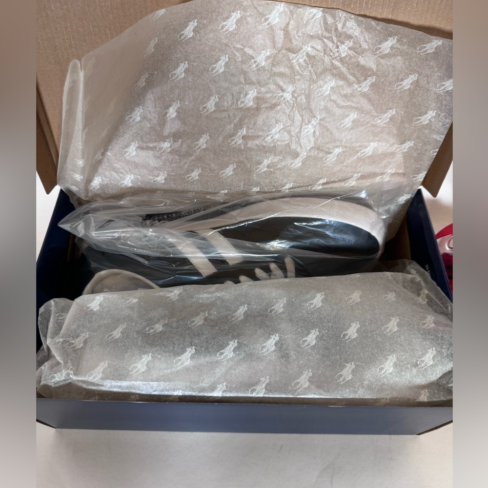 NIB Polo Ralph Lauren Men's Court Retro Leather Sneakers - Picture 7 of 8